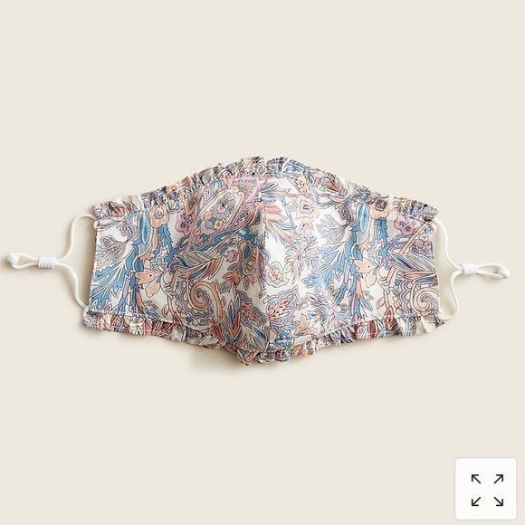 J. CREW Liberty Florals Ruffle Trim Two Nonmedical Face Masks NWT - Picture 5 of 7